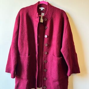 J. Crew Deep Red Teddy Jacket